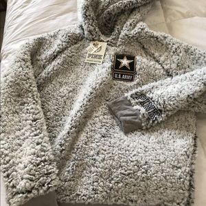 Pink Victoria’s Secret X US Army Sherpa Hoodie